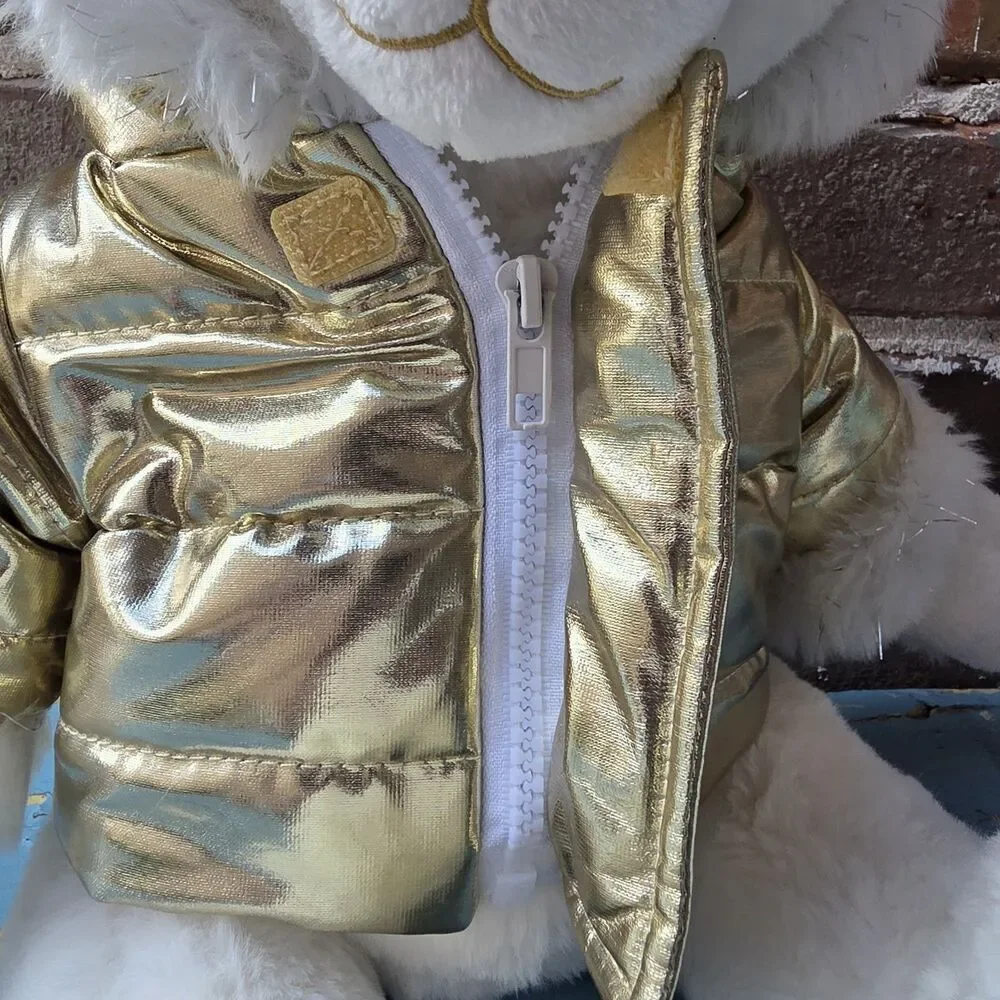 FAO Schwarz 160th Anniversary Teddy Bear Plush Gold Jacket Collectible-Limited
